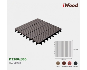 iWood Vỉ Gỗ Nhựa DT300x300 Coffee