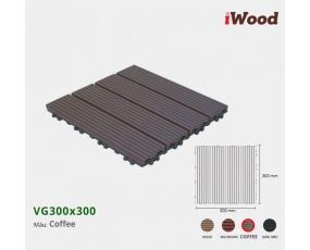 iWood Vỉ Gỗ Nhựa VG300x300 Coffee