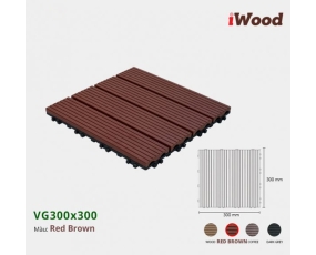 iWood Vỉ Gỗ Nhựa VG300x300 Red Brown