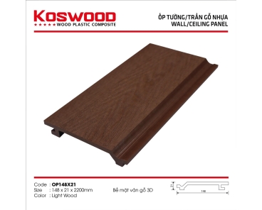 Tấm ốp KOSWOOD  VÂN GỖ 3D 148x21-Wood 
