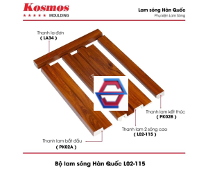 PHỤ KIỆN LAM GỖ NHỰA 2 SÓNG  CAO  HÀN QUỐC  L02-115