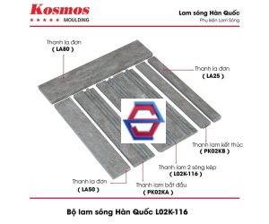 PHỤ KIỆN LAM GỖ NHỰA 2 SÓNG  KÉP L02K-116