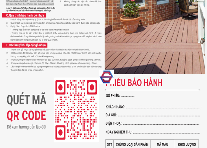  GALAWOOD - SÀN GỖ NHỰA lỗ vuông